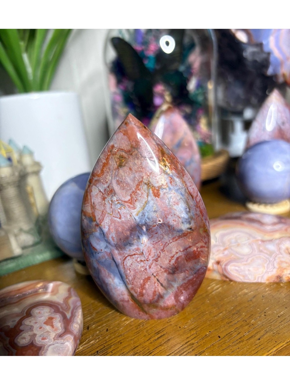 Indonesian Multicolor Chalcedony Flame | Polished Stone | Jasper–Chalcedony